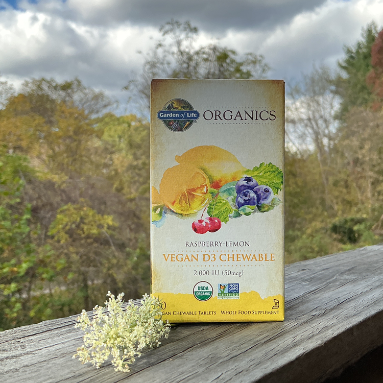 Garden of Life Organics 2000 IU Vegan D3 (Raspberry-Lemon Chewable)
