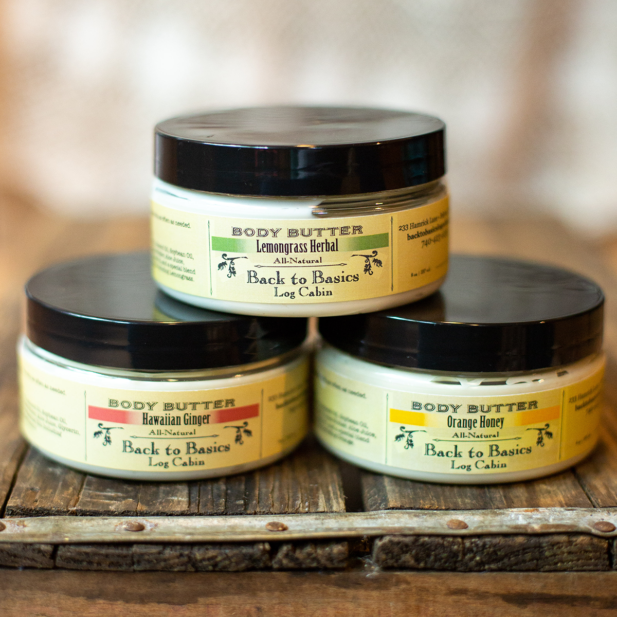 Body Butters – Back to Basics Log Cabin